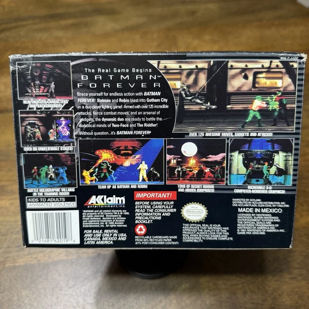 Batman Forever Super Nintendo Entertainment System SNES CIB Poster New Open Box